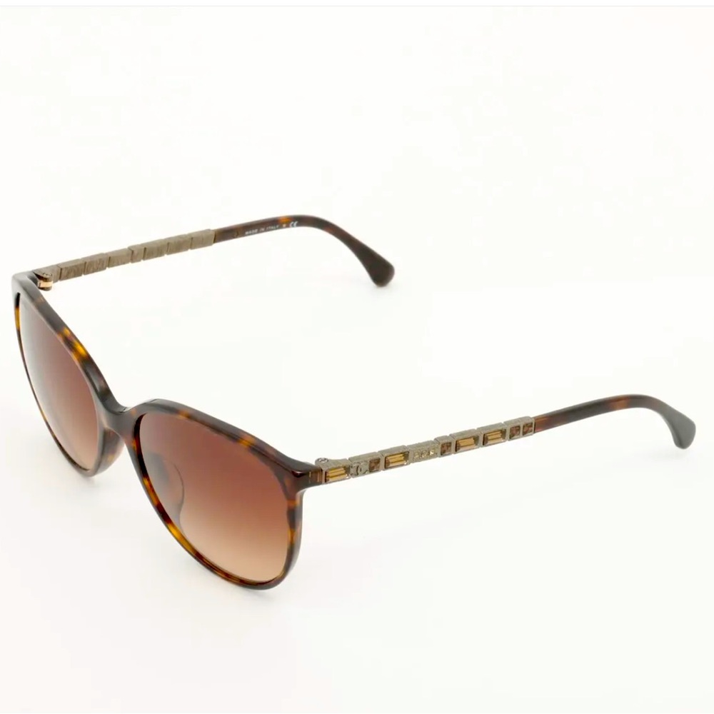 Chanel Bijou Rhinestone Sunglasses Brown 5306BA - Picture 1 of 5